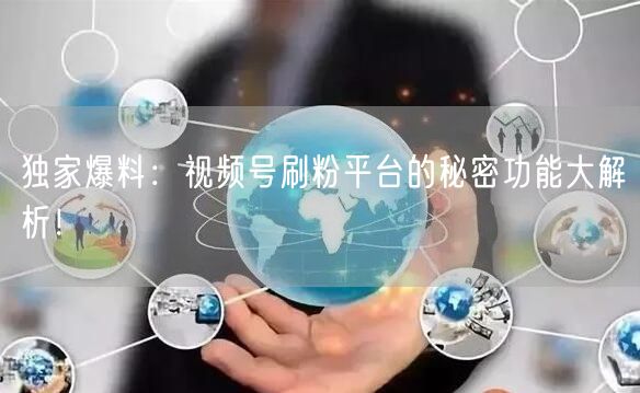 独家爆料：视频号刷粉平台的秘密功能大解析！