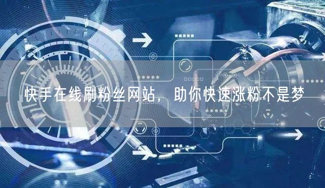 快手在线刷粉丝网站，助你快速涨粉不是梦