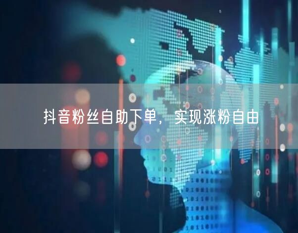 抖音粉丝自助下单，实现涨粉自由