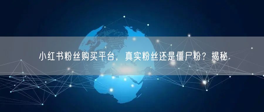 小红书粉丝购买平台，真实粉丝还是僵尸粉？揭秘